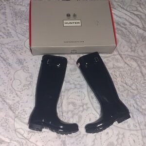 Hunter Glossy Black Women's Rain Boots